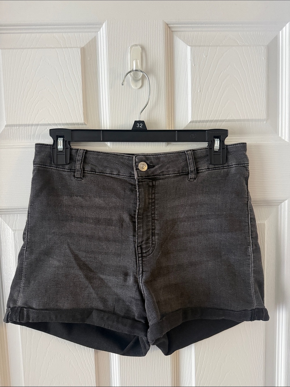 Divided Black Washed Denim High-Rise Shorts